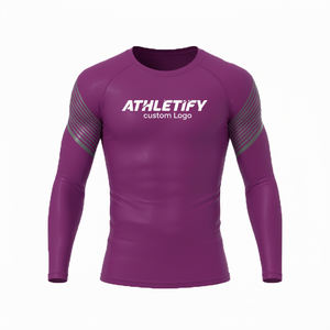 T-shirt de compression sportif sublimé pour homme, manches longues, pour l'entraînement, la salle de sport, la course à pied, extensible, respirant, résistant à la transpiration, équipement de performance - Product Image 1
