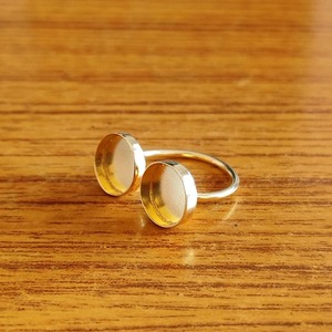 High Quality 2 Collet Bezel Cup Ring Setting 6mm Close Blank Adjustable 14K Gold Plated Sterling Silver DIY Ring Making - Product Image 6