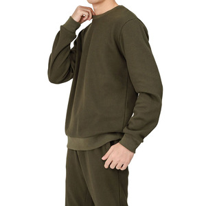 Hot Sale Customized Logo <b>Men's</b> Slim Fit 100% Cotton Sweatsuit Plain Dyed Solid Color Plus Size for Winter Sweatsuits - Product Image 5