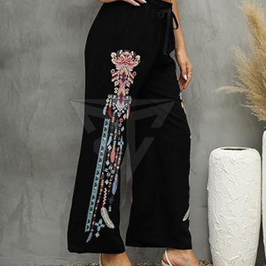 Pantalones bordados de mujer al por mayor logotipo personalizado disponible pantalones bordados OEM ODM para mujer - Product Image 3