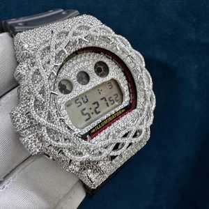 Montre mécanique pour homme en cristal de saphir entièrement sertie de diamants de moissanite blancs semi-sertis de luxe, style hip-hop antique, personnalisée - Product Image 4