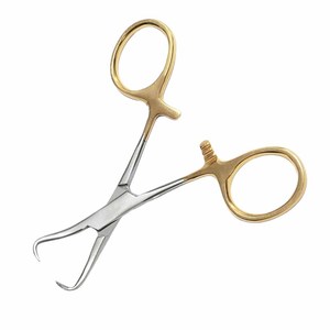 Fórceps de instrumentos quirúrgicos médicos de 3,5 pulgadas, abrazadera de toalla de medio oro operada a mano, hecha de acero inoxidable alemán - Product Image 3