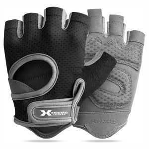 Guantes de Gimnasio Ventilados de Material PU para Levantamiento de Pesas, Medios Dedos, Cierre con Cordones, Soporte para Muñeca, para Hombre y Mujer, Palma Completa - Product Image 4