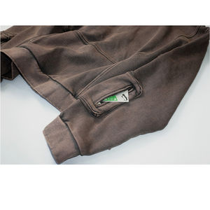 Sweat à capuche personnalisé de qualité supérieure 400 g/m² en coton éponge lourd délavé avec fermeture éclair cargo vintage - Product Image 5