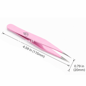 MANAN INSTRUMENTS Professional Stainless Steel <b>Smooth</b> Tip Pink Lash Tweezers Straight Precision Eyelash Extension Isolation <b>Tool</b> - Product Image 5
