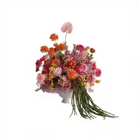 Arrangement floral de luxe en forme de boule, roses blanches et hortensias en soie artificielle, pour la décoration d'événements intérieurs/extérieurs, idéal pour la rentrée scolaire