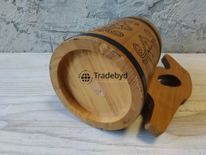 Tasse en bois artisanale pour boissons chaudes Large grain naturel lisse fabriquée à la main par Tradebyd - Product Image 4