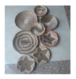 Dệt Tay Wicker Cỏ Biển Tường Trang Trí Nội Thất/Handmade Dệt Nhà Điểm Dấu/DIY Coastal Trang Trí Nội Thất Các Mặt Hàng