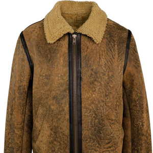 Chaqueta de Cuero Ligera con Cuello de Piel de Oveja Genuina, Diseño Personalizado al por Mayor, de Alta Calidad para Hombre, Unisex - Product Image 6