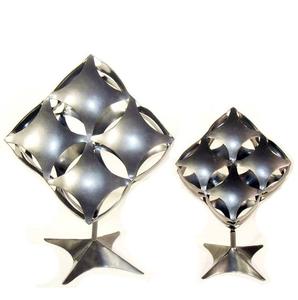 Unique petite PAIRE OISEAUX Aluminium Métal Sculpture Décor À La Maison Art Abstrait Statue pour Salons De Luxe nouveau Bureau Table Accents - Product Image 5