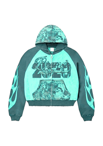 Sudadera Premium de Estilo Urbano con Estampado Personalizado, Bordado Desgastado y Pedrería, Sudadera Extra Grande Lavada OEM - Product Image 4