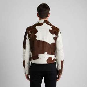 Vestes d'hiver en cuir avec poils de vache pour hommes |   Style vintage coupe-vent avec garniture en fourrure |   FOURNISSEUR du PAKISTAN - Product Image 2