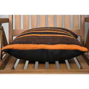 Brown Wool Kilim Patchwork Pillow 16x16 Inch Luxury Rustic Design <b>Vintage</b> Fluffy Printed Floral Patterns Woven Silk for <b>Bedding</b> - Product Image 5