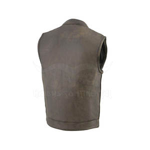 Best Quality <b>Men's</b> Genuine <b>Leather</b> <b>Vest</b> for Fall and Winter Breathable Woolen Fabric for Suits Online Sale - Product Image 4