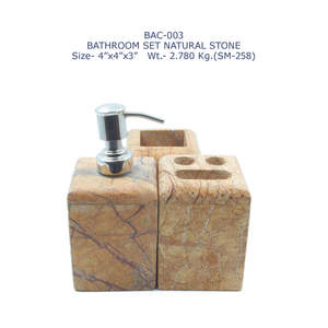 L'ensemble de salle de bain en marbre fait à la main d'artisan indien comprend un porte-brosse à dents et un porte-savon pour des intérieurs de maison élégants en vrac - Product Image 6