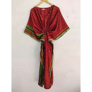 Caftan pleine longueur best-seller vêtements de villégiature Robe caftan de créateur pour femmes Robe kaftan maxi en soie à imprimé python beau caftan