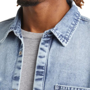 Vestes en jean unies de base personnalisées pour hommes en vente Personnalisation Conception propre Veste en jean à poches multiples pour hommes - Product Image 4