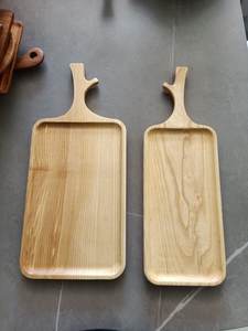 Caliente nueva bandeja de hojas de madera maciza de Acacia sala de estar fruta merienda bandejas de madera de acacia bandeja de café - Product Image 6