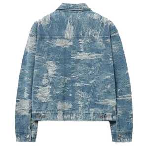 Veste en jean pour homme, style décontracté d'automne, bouton unique, mélange de coton, streetwear tendance, look délavé, mode - Product Image 2