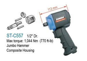 Clé à chocs pneumatique professionnelle 1/2'' ST-C557 SUMAKE OEM, marteau pneumatique Jumbo, couple maximal 1044 Nm, capacité de boulon M16, 10000 tr/min - Product Image 2