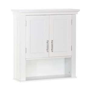 Armoire de cuisine moderne à deux portes en chêne massif, mur blanc Solution de rangement pour salle de bain - Product Image 1