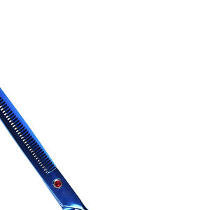 Ciseaux amincissants en acier inoxydable polonais miroir couleur bleu marine 18.5 cm cisaillement amincissant les cheveux avec vis diamantée rouge - Product Image 6