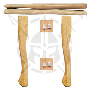 Two Pack Industrial Grade Rose Wood Double Blade <b>Axe</b> <b>Handle</b> Replacement Set for 14 <b>Axe</b> Heads Steel Wedges Outdoor Use 3-Year - Product Image 2