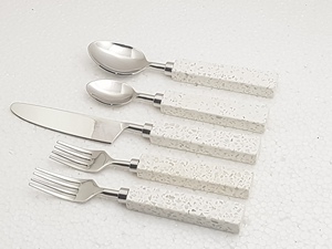 Ensemble de couverts durables en acier inoxydable avec poignée en résine design couverts d'argenterie pour la maison, l'hôtel et le restaurant vaisselle - Product Image 3