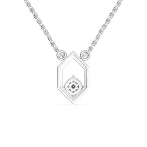 Collar con colgante de hexágono de diamante y dos diamantes, joyería personalizada para mujer, regalos de cumpleaños - Product Image 4