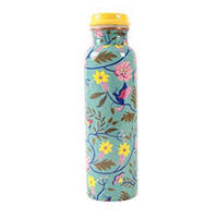 Bouteille d'eau isotherme en cuivre avec couvercle jaune, isolation thermique 0-6 heures, écologique, pour le camping en plein air, les voyages, design moderne, unisexe