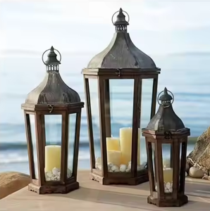 Farol Cuadrado de Metal Negro Personalizado al por Mayor, Hecho a Mano, Impreso en Tipografía, Decoración para el Hogar y el Jardín, Último Diseño Navideño - Product Image 1