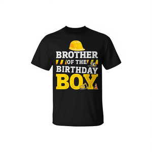T-shirt da costruzione per adulti con scritta Brother Of The Birthday Boy, girocollo, manica corta, coordinata per feste in famiglia - Product Image 3