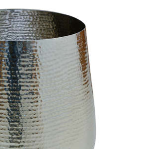 Venta caliente maceta de metal martillado de plata con soporte en precio asequible para restaurante Hotel uso doméstico - Product Image 3