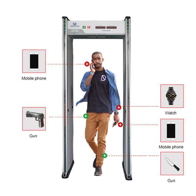 Uniqscan UB500 18 Zones High Sensitivities Walk Through Metal Detector for Security People Screening Security Door Metal Archway