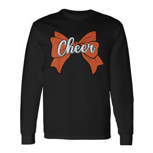 Camiseta de Manga Larga Coquette Cheerleader con Lazo Naranja para Animadoras, Equipamiento Deportivo - Product Image 2