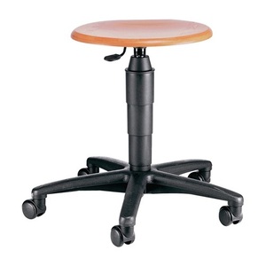 TOPSTAR Natural Beech Swivel <b>Stool</b> with Casters Seat <b>Height</b> <b>Adjustable</b> 420-550 mm - Product Image 1