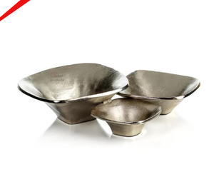 High Selling <b>Silver</b> Finished Round Shape Serving <b>Bowl</b> With Golden Bird Design - Product Image 2