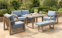 Top Selling-Ensemble de table en bois-Ensemble de canapé en bois en gros pour meubles d'extérieur de jardin