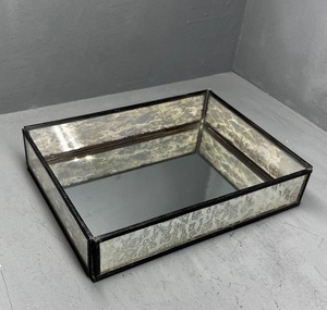 Decorative Tray made with Brass & mirror/ <b>glass</b> used for home decor showcase & storage Supplier from India - Product Image 4