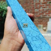 Bloque de piedra turquesa reconstituida azul vibrante de alta calidad para manijas de cuchillos Premium pluma torneado espacios en blanco fabricación de joyas