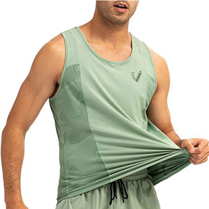 Ropa de fitness Camiseta sin mangas de secado rápido para hombres 100% Poliéster Hecho Camiseta sin mangas de alta calidad para hombres en tamaño adulto - Product Image 1