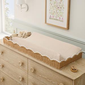 Handcrafted Rattan Tray for Kids Nursery <b>Storage</b> Organizer Handmade Wicker <b>Baby</b> Changing Table Decor - Product Image 2
