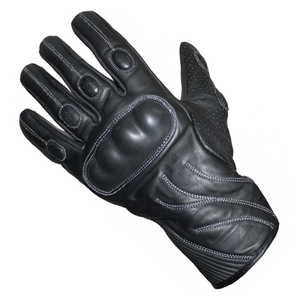 Guantes deportivos de carreras de motos unisex, piel de vaca auténtica negra pura, nudillo blindado, estampado, transpirable, ropa de carreras de automóviles - Product Image 3