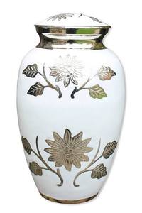 Urna Funeraria de Aluminio para Adultos, Diseño Moderno, Metal Blanco, Memorial para Cenizas, Diseño en Relieve, Urna de Metal Hecha a Mano - Product Image 3