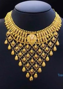 Conjuntos de joyas de Dubái chapadas en oro de 24K, collar de novia, joyería brasileña chapada en oro, conjunto de joyería de boda africana - Product Image 3