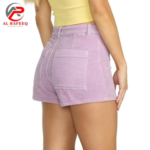 Pantalones cortos de verano clásicos para hombre personalizados, con cordón en la cintura, bolsillos laterales, pantalones cortos de pana de algodón vintage - Product Image 2