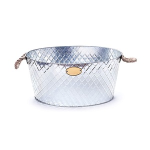 Enfriador de vino Patrón de diamante Bebida Fiesta Bañera Alta venta Metal Acero inoxidable Cubo de hielo de lujo para el hogar Hotel Bar - Product Image 2