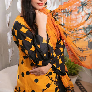 Les plus tendances nouveauté pakistanaise vêtements en lin décontractés Salwar avec Kameez pour femme fabriqué au Pakistan matériel de soie pour les fêtes - Product Image 5