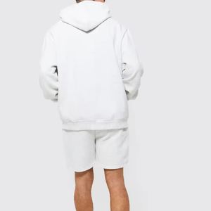 Conjunto de Pantalones Cortos Deportivos de Felpa 100% Algodón para Hombre, Invierno, Alta Calidad, Dos Piezas, Sudadera con Capucha, Corte Regular, 380g, Secado Rápido, Transpirable - Product Image 5