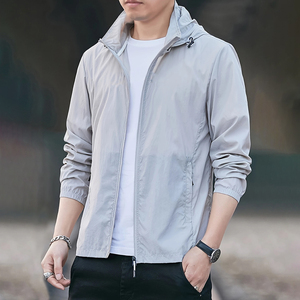 Chaqueta de protección solar con bolsillo y cremallera para hombre, abrigo deportivo de invierno a prueba de viento para correr al aire libre, vacaciones en la playa - Product Image 1